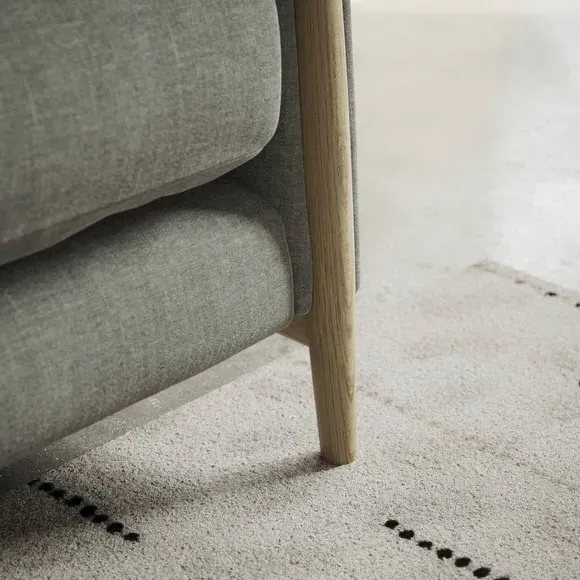 4-Seater Sofa with Roll Arms - Grey, Chenille