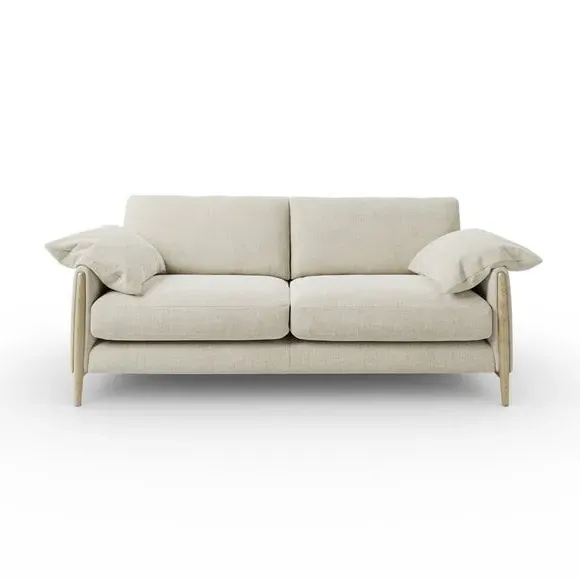 4-Seater Sofa with Roll Arms - Natural, Chenille