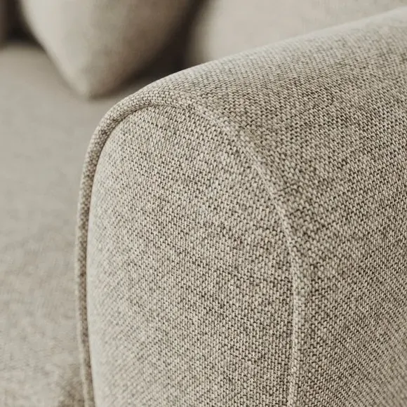 4-Seater Sofa with Roll Arms - Natural, Fabric