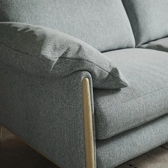 4-Seater Sofa with Roll Arms - Teal, Fabric