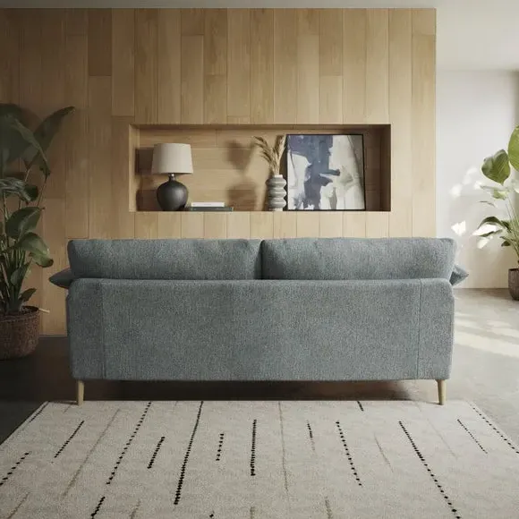 4-Seater Sofa with Roll Arms - Teal, Fabric