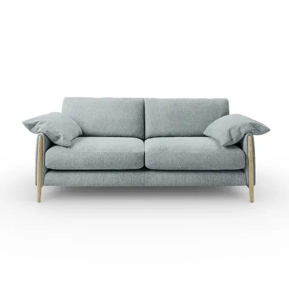 4-Seater Sofa with Roll Arms - Teal, Fabric