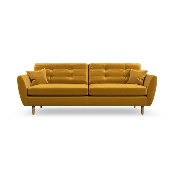 4-Seater Sofa with Scatter Cushions - Amber Gold