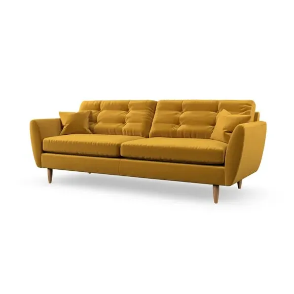 4-Seater Sofa with Scatter Cushions - Amber Gold
