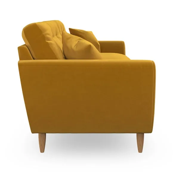 4-Seater Sofa with Scatter Cushions - Amber Gold