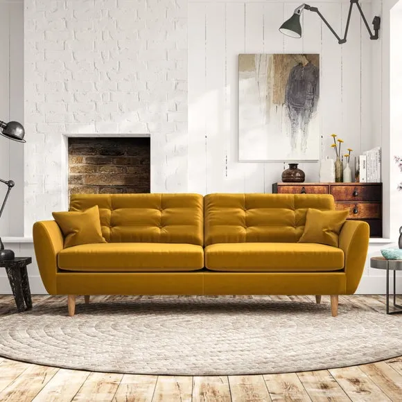 4-Seater Sofa with Scatter Cushions - Amber Gold image