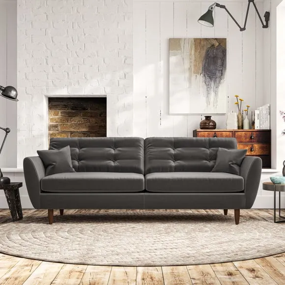 4-Seater Sofa with Scatter Cushions - Charcoal