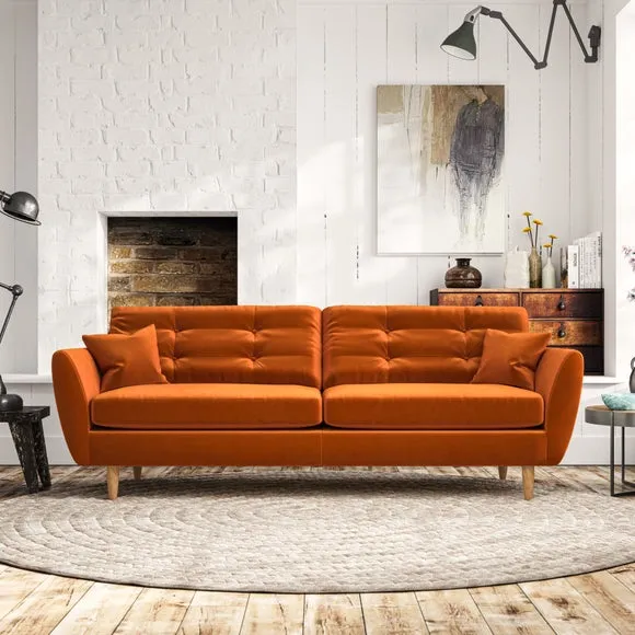4-Seater Sofa with Scatter Cushions - Ginger