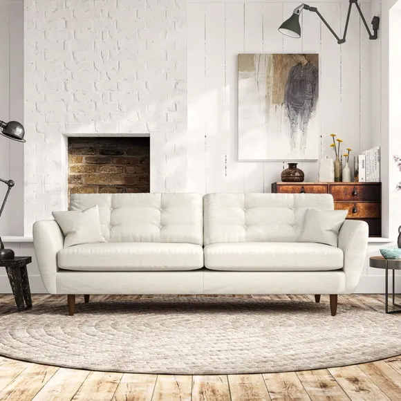 4-Seater Sofa with Scatter Cushions - Ivory