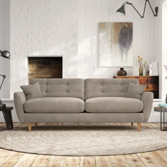 4-Seater Sofa with Scatter Cushions - Mushroom