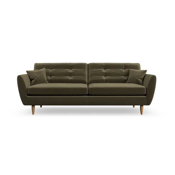 4-Seater Sofa with Scatter Cushions - Olive