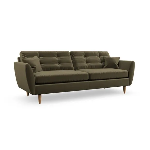 4-Seater Sofa with Scatter Cushions - Olive