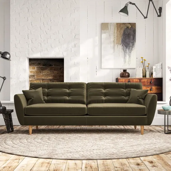 4-Seater Sofa with Scatter Cushions - Olive
