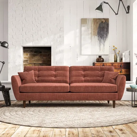4-Seater Sofa with Scatter Cushions - Terracotta