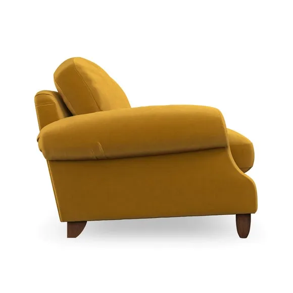 4-Seater Sofa with Scroll Arms - Amber, Velvet