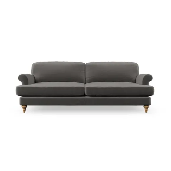4-Seater Sofa with Scroll Arms - Charcoal