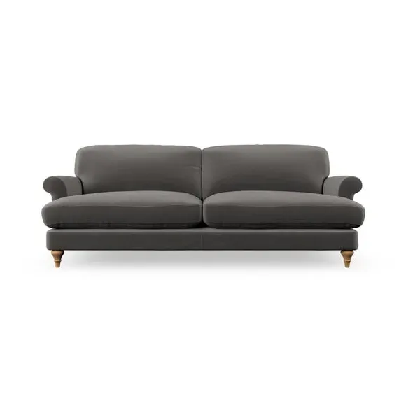 4-Seater Sofa with Scroll Arms - Charcoal
