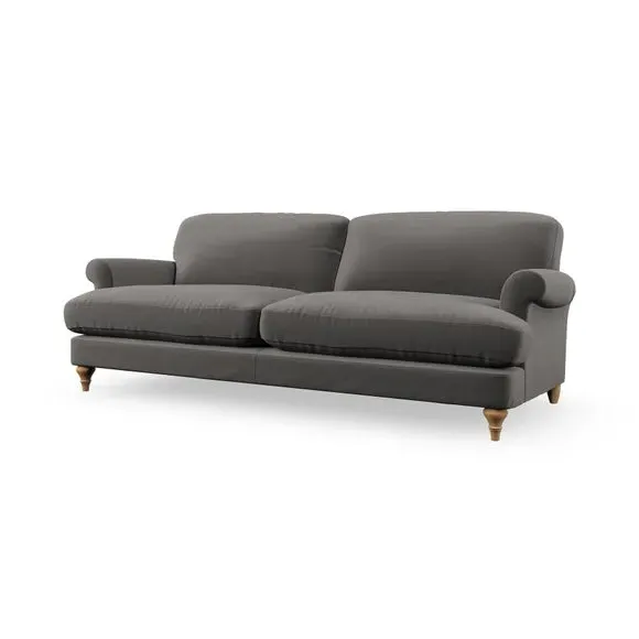 4-Seater Sofa with Scroll Arms - Charcoal