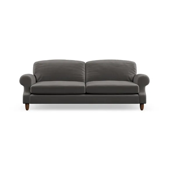 4-Seater Sofa with Scroll Arms - Charcoal, Velvet