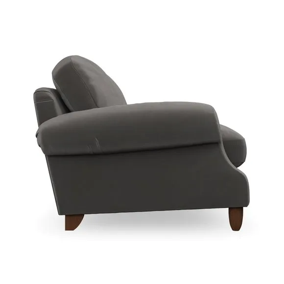 4-Seater Sofa with Scroll Arms - Charcoal, Velvet