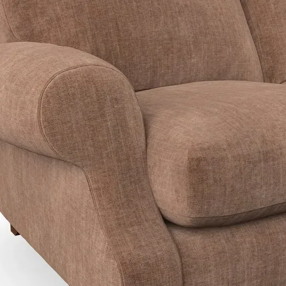 4-Seater Sofa with Scroll Arms - Clay, Chenille
