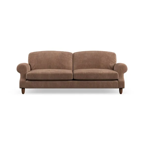 4-Seater Sofa with Scroll Arms - Clay, Chenille
