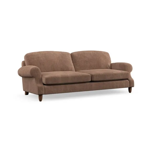 4-Seater Sofa with Scroll Arms - Clay, Chenille