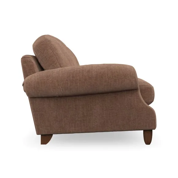 4-Seater Sofa with Scroll Arms - Clay, Chenille