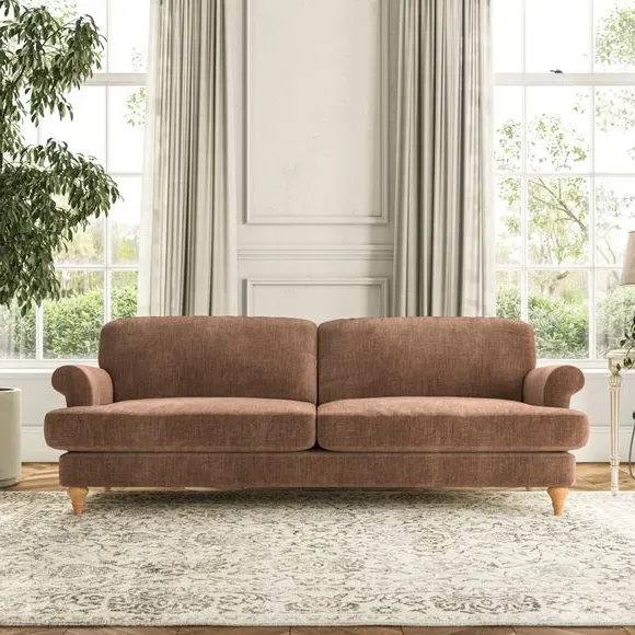 4-Seater Sofa with Scroll Arms - Clay