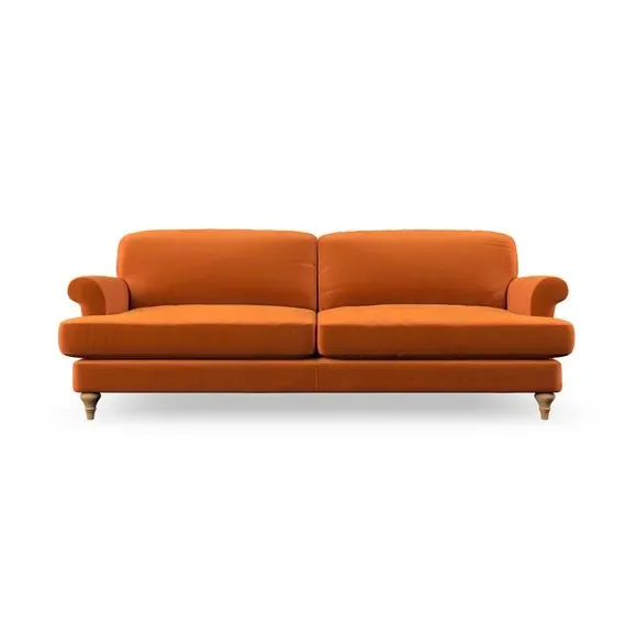 4-Seater Sofa with Scroll Arms - Ginger