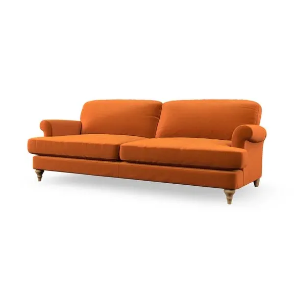 4-Seater Sofa with Scroll Arms - Ginger