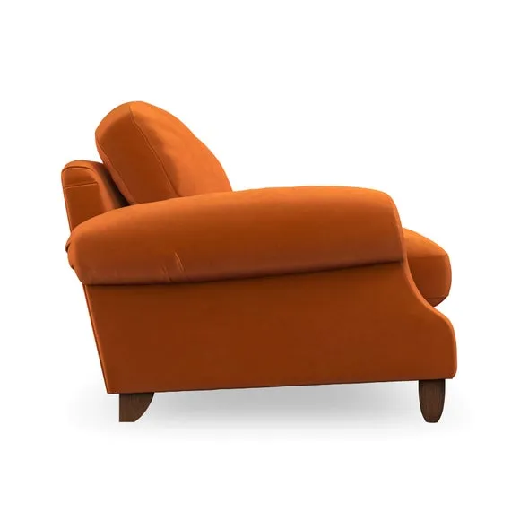 4-Seater Sofa with Scroll Arms - Ginger, Velvet