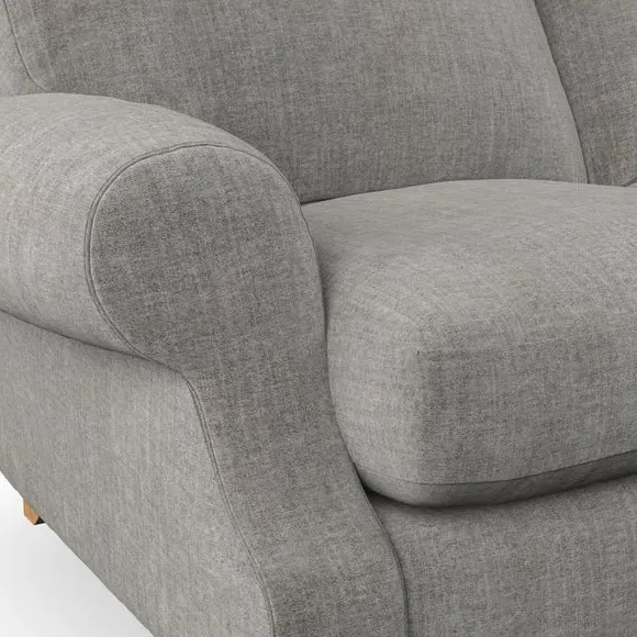 4-Seater Sofa with Scroll Arms - Grey, Chenille