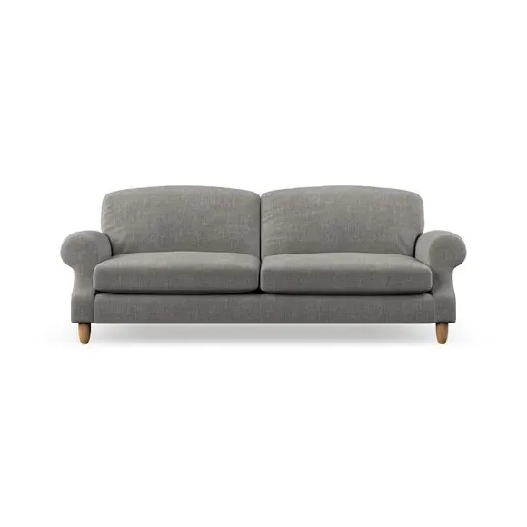 4-Seater Sofa with Scroll Arms - Grey, Chenille