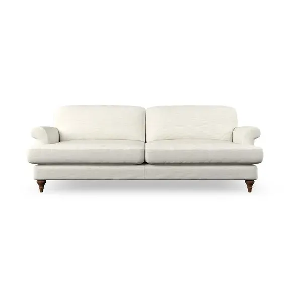 4-Seater Sofa with Scroll Arms - Ivory