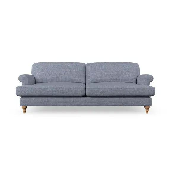 4-Seater Sofa with Scroll Arms - Navy