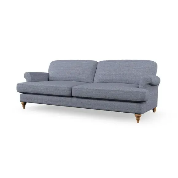 4-Seater Sofa with Scroll Arms - Navy