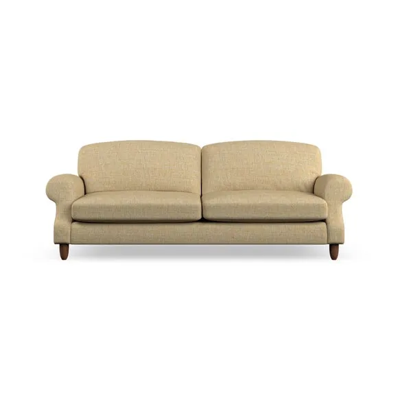 4-Seater Sofa with Scroll Arms - Ochre, Weave