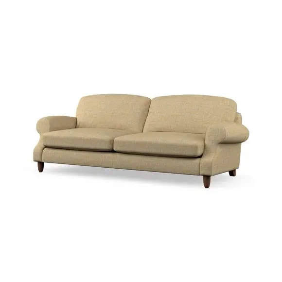 4-Seater Sofa with Scroll Arms - Ochre, Weave