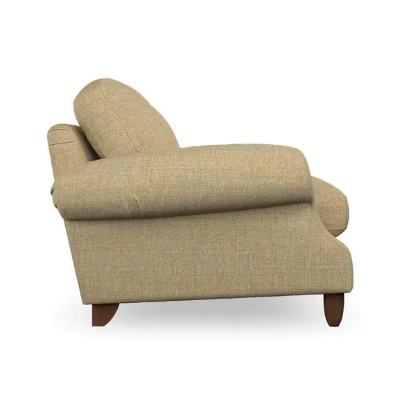 4-Seater Sofa with Scroll Arms - Ochre, Weave