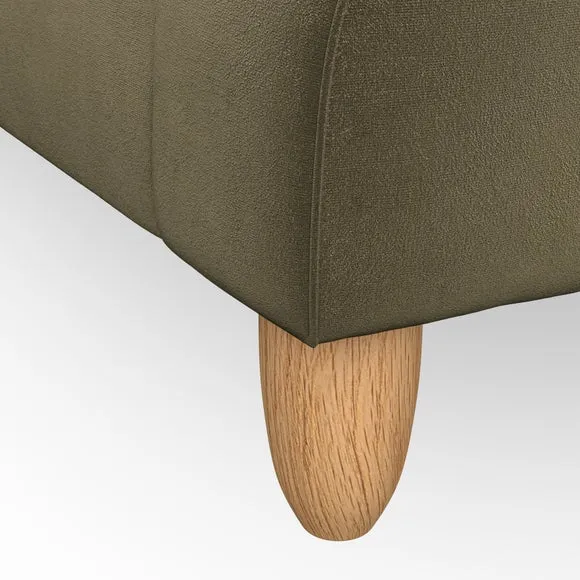 4-Seater Sofa with Scroll Arms - Olive, Velvet