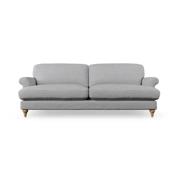 4-Seater Sofa with Scroll Arms - Silver