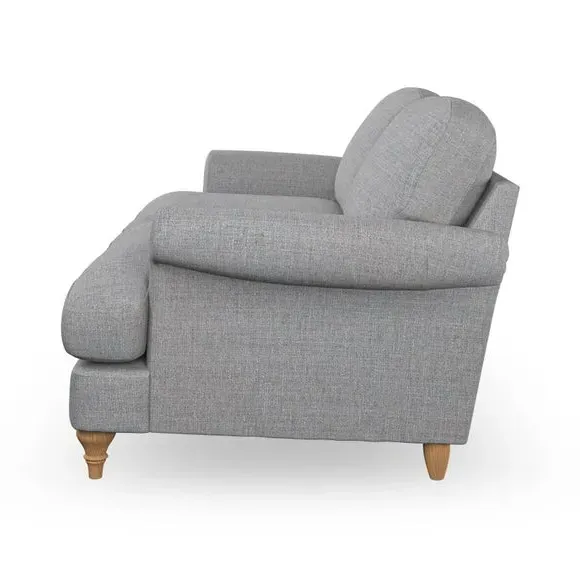 4-Seater Sofa with Scroll Arms - Silver