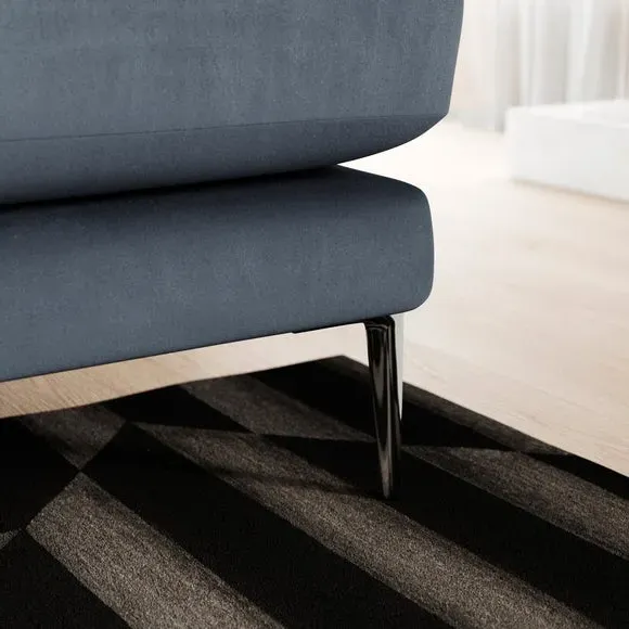 4-Seater Sofa with Square Arms - Denim, Velvet