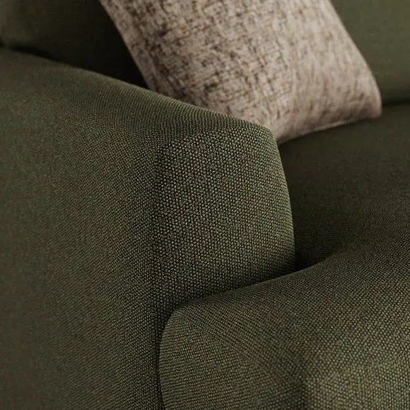 4-Seater Sofa with Square Arms - Forest, Boucle