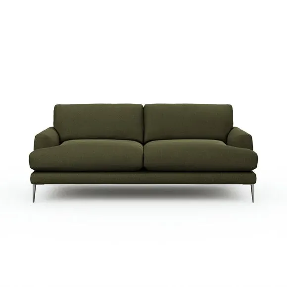 4-Seater Sofa with Square Arms - Forest, Boucle