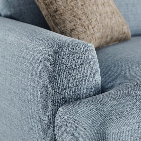 4-Seater Sofa with Square Arms - Navy, Fabric
