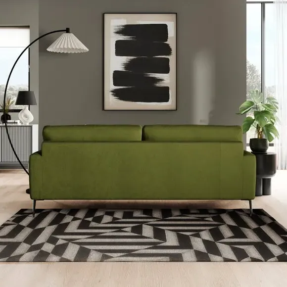 4-Seater Sofa with Square Arms - Olive, Velvet