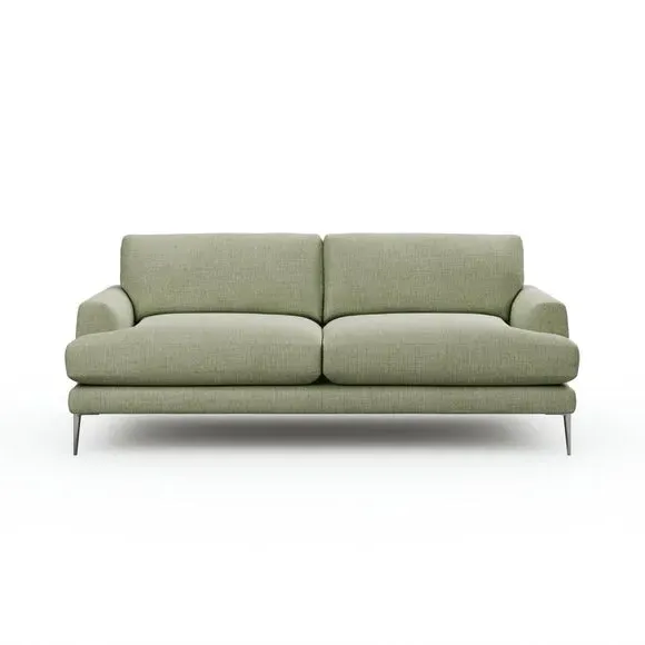 4-Seater Sofa with Square Arms - Sage, Fabric