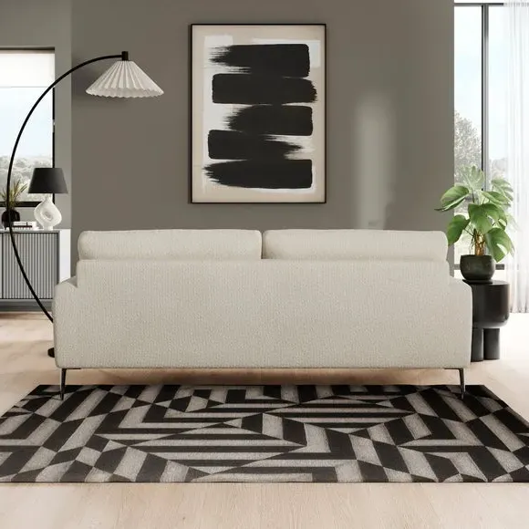4-Seater Sofa with Square Arms - Sandstone, Boucle